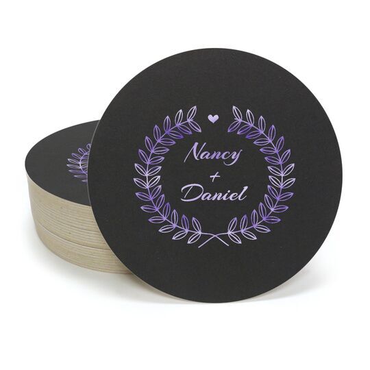 Heart and Wreath Round Coasters